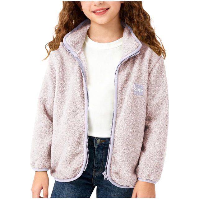 Chaquetas y abrigos casuales de manga larga sin capucha para otoño e invierno para niños y niñas Chaqueta de polar de manga larga sin capucha Bonita chaqueta de polar para bebé y parte superior gruesa