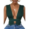 thumbnail image 3 of Qiylii Women's Pure Color Cocktail Vest, Sleeveless Low-Cut Tank Tops, 3 of 6