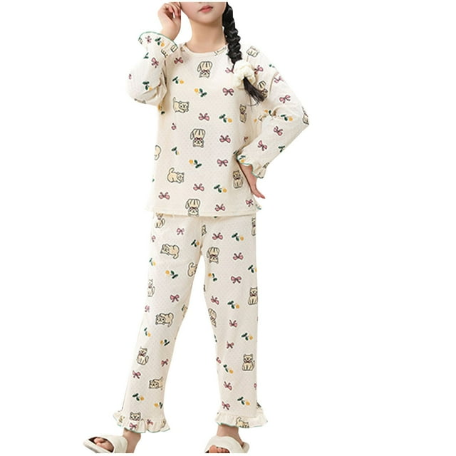 Ensemble de Pyjamas pour Bébé Pjs - Enfants Tout-Petits Garçon Fille Manches Longues Tenue de Nuit 2 Pcs