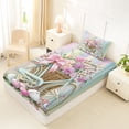 thumbnail image 4 of Erosebridal Pink Bow Easter Eggs Twin Sheet Sets 3pcs For Teens,Spring Rustic Flowers Bedding For Child Kids,Microfiber Bedroom Decor, 4 of 5