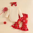 thumbnail image 3 of HCNTES Girls Clothes Newborn Baby Girls Outfits Girl Letter baby first christmas Romper Jumpsuit Bodysuit Bowknot Pants Set 0 3 6 9 12 18 Months Fall Winter Clothes, 3 of 6
