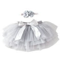 thumbnail image 1 of MeetoTime Girls Half Skirt Set Mesh Solid Color Elastic Waist Bow Princess Dress 0-6 Months Baby Clothes, 1 of 3