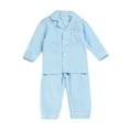 thumbnail image 1 of WEIYLL Ensemble de Pyjama pour Filles Manches Longues Hauts Rayés T-Shirt Pantalons Tenue Décontractée Bleue Complets Taille 3T, 1 of 3
