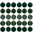 thumbnail image 3 of 30 Pcs 2.4 Inches Velvet Christmas Ball Ornaments, Assorted Styles Flocked Xmas Plastic Ball Small Shatterproof Decorative Hanging Ornament for Family Holiday Party Xmas Tree Hanging Decor, 3 of 8