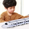 thumbnail image 4 of Tigozz Electric High-Speed Train Toy, 4-Section Battery Operated Bullet Train Set with Bump and Go Action, Plastic Vehicle for Kids Ages 3+, 4 of 9