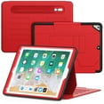 thumbnail image 5 of Business-Style Case for iPad 6th/5th Generation (2018/2017), iPad Air 2 Case 2014, iPad Pro 2016 Case 9.7", Folio Heavy-Duty Case with Magnetic Stand /Pencil Holder /Auto Sleep Wake Function, Red, 5 of 6