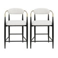 thumbnail image 1 of Noble House Modern Counter Stool Set of 2,Curved Open Backrest,Upholstered,Beige white, 1 of 9