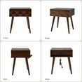 thumbnail image 7 of 23" Wooden End Table with Charging Station and Tray Modern End Table  Walnut, 7 of 7