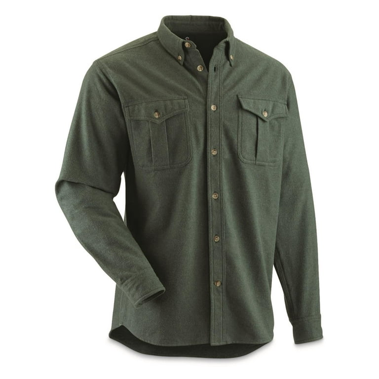  Guide Gear Men's Button Up Shirt Long Sleeve Chamois Cotton for  Work Or Casual, Army, L Tall : Clothing, Shoes & Jewelry