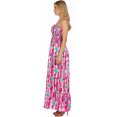 thumbnail image 3 of HAPPY BAY Women's Summer A-Line Maxi Smocked Top Frill Dress Long Beach Bohemian Strapless Tube Dresses for Women One Size Raspberry, Floral Stripes, 3 of 3