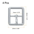 thumbnail image 2 of Uxcell 4Pack 0.75" Single Prong Belt Buckle Oval Center Bar Buckles for Belt, Silver, 2 of 6