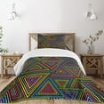 thumbnail image 3 of Ambesonne Geometric Quilted Bedspread Set 2 Pcs, Rainbow Colors Design, Twin Size, Multicolor, 3 of 6