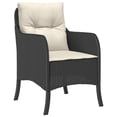 thumbnail image 5 of vidaXL 3 Piece Garden Dining Set with Cushions Black Poly Rattan, 5 of 5