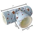 thumbnail image 2 of Collapsible Fleece 3-Way Hedgehog Tunnel Hideout Cave for Hamster, Sugar Glider, Small Animal ( Blue ), 2 of 8