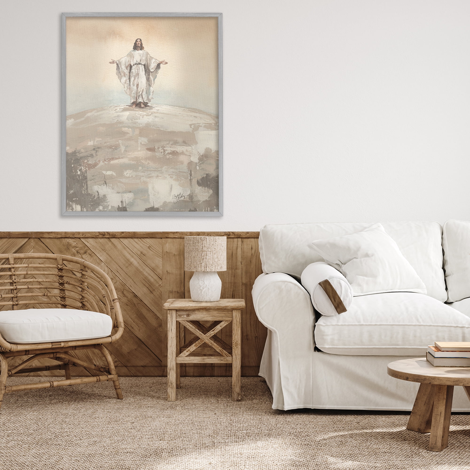 Stupell Industries Jesus on Hill Gray Framed Giclee Art, design by Elizabeth Medley
