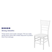 Flash Furniture Hercules Premium Series Adult Size Resin Stacking Chiavari Chair, White