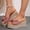Pink, variant on Womens Platform Espadrilles Slip On Wedge Sandals Bow Tie Open Toe Slides Shoes Black 7.5(40)