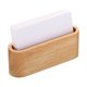 thumbnail image 3 of Soporte para tarjetas de visita para escritorio, 4 piezas de soportes de tarjetas de visita de madera de una sola ranura, organizador de soporte de tarjetas de madera, marrón, 3 of 6