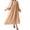 Khaki, variant on Zedker Womens 2025 Casual Midi Maxi Dresses Lightweight Long Sleeve Crew Neck Elastic Waist Dress, Plus Size White L