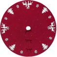 thumbnail image 5 of ZHAOCHENG Falda de árbol de Navidad de punto, funda de cojín para base de árbol de Navidad de alce 3D, falda de árbol de color rojo campestre, 5 of 5