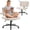 White, variant on YANGLI Cross Office Chair, Plush Oversized for Cross-Legged Sitting, Adjustable Arms & 360° Swivel Casters, Comfortable Computer Chair for Home Office/Study/Gaming/Vanity, White