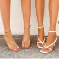 thumbnail image 5 of EQWLJWE Women's Heeled Sandals Open Toe Stiletto High Heels Ankle Strap Fashion Bridal Party Wedding Pump Shoes, 5 of 5