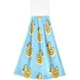 thumbnail image 2 of SKYSONIC Pattern Yellow Duck Hanging Hand Towels with Hanging Loop, Hand Towels Soft Thick Dish Cloth Hand Towels for Kitchen Bathroom, with Hanging Loop, 12"x17", 2 of 6