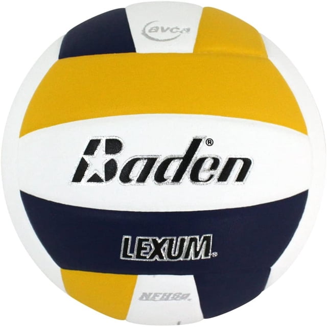 Baden LEXUM Indoor Microfiber Volleyball - Official NFHS Approved Game Ball, Navy/Yellow/White