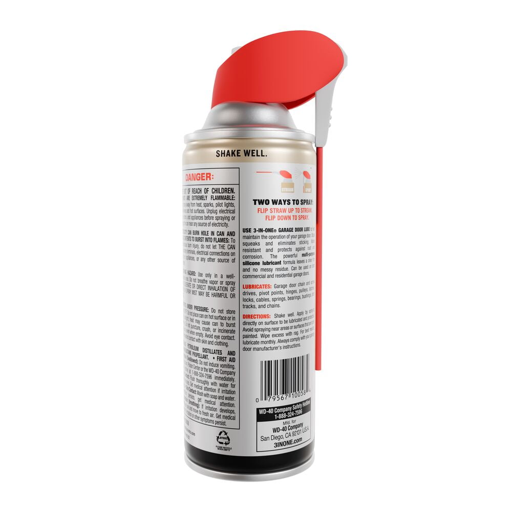 3 pack) 3-IN-ONE Professional Garage Door Lubricant Smart Straw Sprays 2  Ways, 11 oz