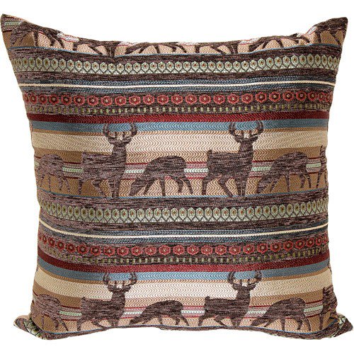 Better Homes and Gardens Jacquard Deer Stripe Decorative Throw Pillow, 18&quot; x 18&quot; Square, Multi