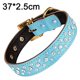 thumbnail image 2 of Collar para perro de cuero acolchado con diamantes de imitación Collar para perro de cristal personalizado de tamaño pequeño y mediano, 2 of 5