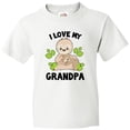 thumbnail image 3 of Inktastic Cute Sloth I Love My Grandpa with Green Leaves Youth T-Shirt, 3 of 5