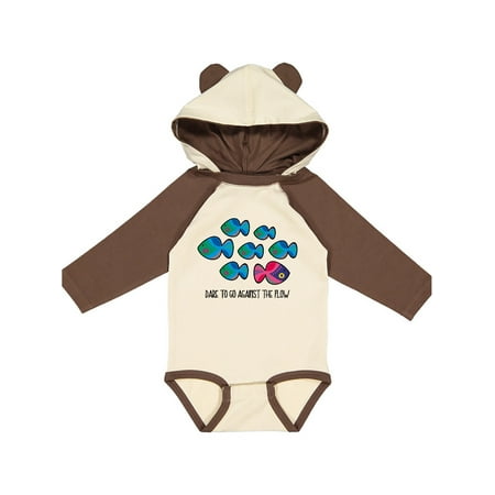 

Inktastic Against The Flow Gift Baby Girl Long Sleeve Bodysuit