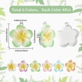 thumbnail image 2 of 1 caja de 24 colgantes de flores de frangipani de 6 colores, de resina floral, con lazo, para verano y primavera, de Hawái., 2 of 5