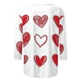 thumbnail image 5 of Mifsaly Womens Valentine Shirt Tunic 3/4 Sleeve Heart Print Tshirts Festival Loose Crewneck Pullover Tops Lightweight Cozy Blouse Girlfriend Gifts Outfits S, 5 of 6