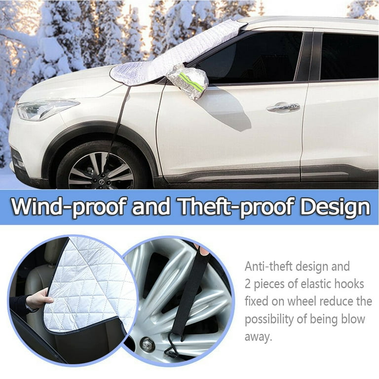 iClover Front+Rear Car Snow Cover Windshield with Magnetic Edge, Winter  Windscreen Cover Ice, Frost Snow and Wiper Protector for Car SUVs Vans  Trucks