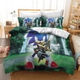 thumbnail image 4 of Funda de edredón de Sonic The Hedgehog con estampado de dibujos animados de anime, 100 % poliéster, tamaño doble, varios tamaños, regalo para niños, 4 of 5