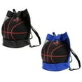 thumbnail image 2 of 2 Pcs Sports Ball Bag Shoulder Strap Soccer Basketball Mesh Net Pouch Thicken Drawstring Waterproof Storage Backpack (Blue, Black Style), 2 of 7