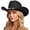 Black, variant on Glitter Cowboy Hat Classic Western Rhinestone Cowgirl Hat Outdoor Wide Brim Retro Felt Fedora Hats Rolled up Caps