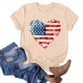 thumbnail image 4 of successthop 4th of July Clothes for Women Heart Flags Summer Shirt Festival T Shirts Crewneck Short Sleeve Tops Beige, 4 of 4