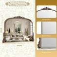 thumbnail image 4 of BEAUTYPEAK 44"x 32" Arched Vintage Decor Mirror Vanity Wall Mirror, Antique Silver, 4 of 6