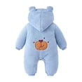 thumbnail image 5 of bbymog Baby Girl Winter Clothes Warm Fleece Hooded Baby Bear Onesie Boys Girls Fashion Long Sleeve Baby Snowsuit 3-24 Months Blue 73, 5 of 5
