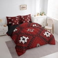 thumbnail image 3 of jejeloiu Western Boho Tribal 7-Piece Bedding Comforter Set,Retro Aztec Geometric King Bedding Sets,Red Black White Bed Sheets For Adult,Microfiber Bedroom Decor Reversible, 3 of 8