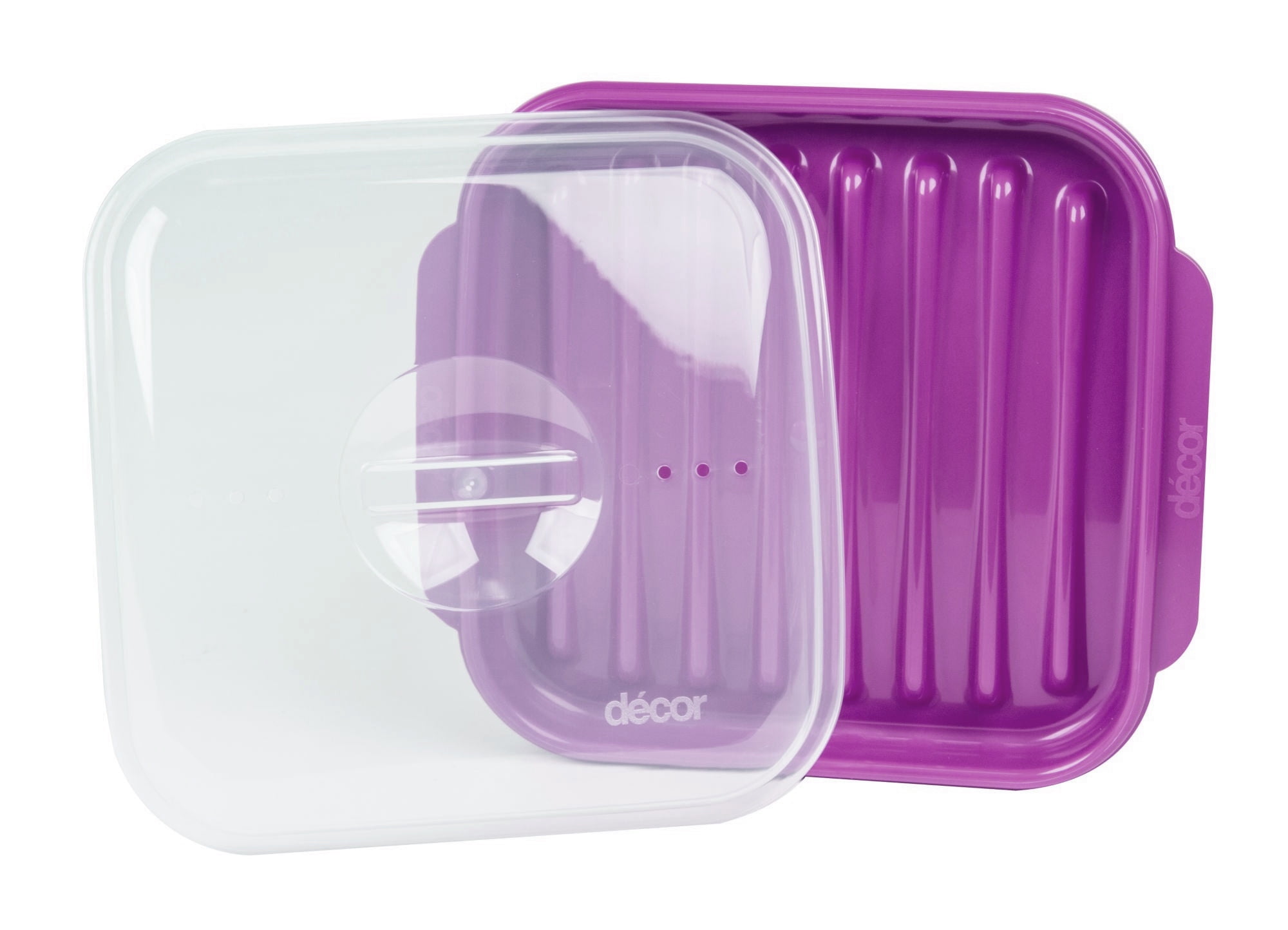Decor Microsafe Bacon Cooker & Steam Egg Poacher Microwave Cooking Set, Purple