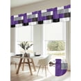 thumbnail image 6 of 2 Panels Purple Grey Geometric Valance for Windows, Modern Black White Abstract Art Light Filtering Kitchen Curtains, Rod Pocket Window Treatment Curtain Valances for Living Room Bedroom, 42"x12", 6 of 9