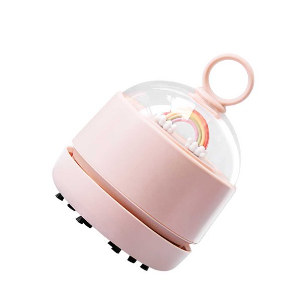 Kearding Herramienta de limpieza al vacío de confeti de escritorio, eliminador de polvo inalámbrico automático para el hogar, teclado Electrodomésticos Rosa