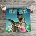 thumbnail image 3 of Ambesonne Modern Quilted Bedspread Set 3 Pcs, Ballerina Stars and Moon, King Size, Multicolor, 3 of 3