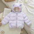 thumbnail image 2 of newwalpole Toddler Baby Boys Girls Winter Coats Jacket Warm Clothes for Kid Thick Ears Hoodie Velvet Snowsuit(Purple,18-24 Months), 2 of 9
