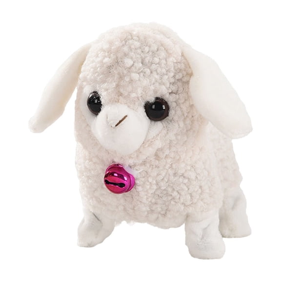 7 Inches Power Operated Lint Lamb Can Hoot And Walk Simulated Wool Lint Children Toy Children's Electronic Pet Parent And Child Interactive Toy
