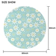 thumbnail image 2 of Round Tablecloth Daisy 60 Inch Wrinkle Free Table Cover Floral Print Dining Kitchen, 2 of 5